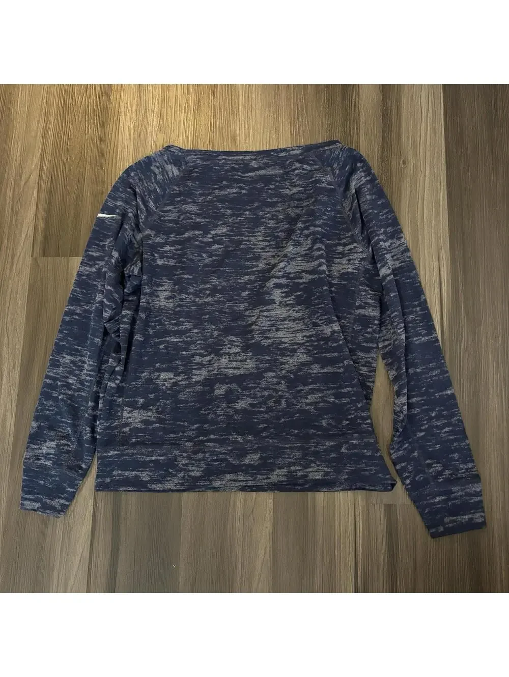 Nike Georgetown Top Long Sleeve Size Medium Blue Burned Out Long Sleeve Shirt